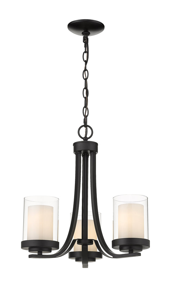 Willow 3 Light Chandelier in Matte Black Finish