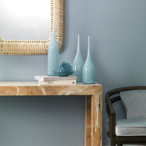 Triton Hand Blown Decorative Glass Shell, Blue