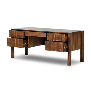 Ezri Desk - Carved Cocoa Oak