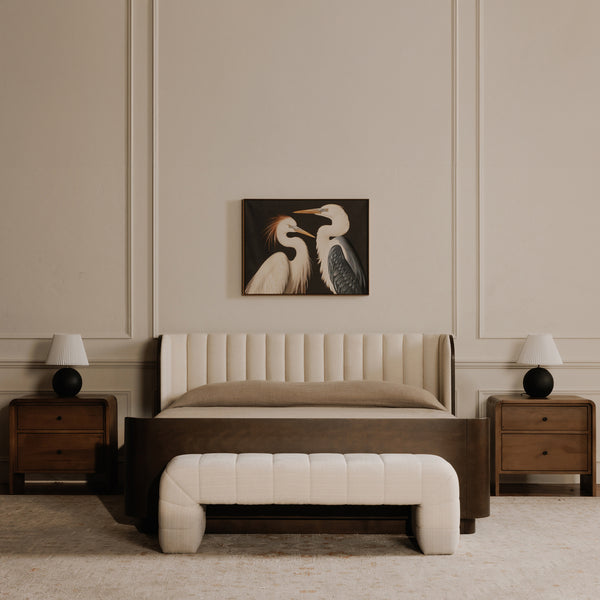 Moe's Verity Bench in Oatmeal Upholstery
