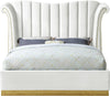 Hubert King Bed In White Velvet
