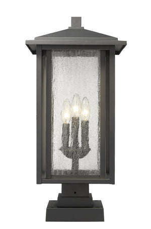 Aspen 3 Light Outdoor Pier Mounted Fixture in Oil Rubbed Bronze Finish