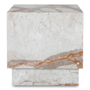 Layla Side Table in Breccia Marble
