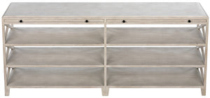 Sutton Mahogany and Veneer Console in White Wash with Brass Pulls