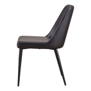 Moe's Lula Dining Chair Black Vegan Leather Set of 2