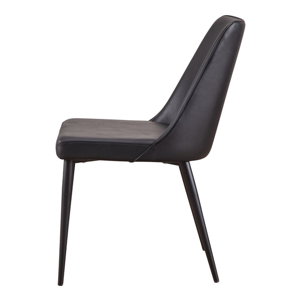 Moe's Lula Dining Chair Black Vegan Leather Set of 2