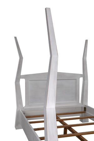 Patras Queen Bed in White Wash Mahogany