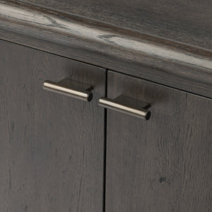Glenview 6 Door Sideboard - Cracked Smoked Black Veneer