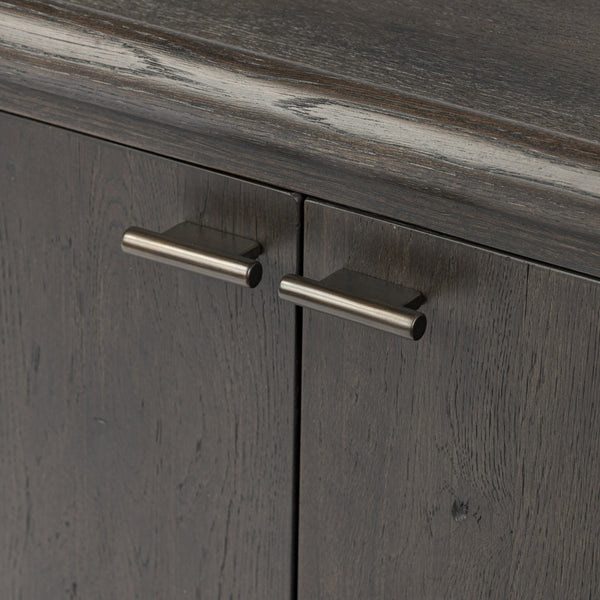 Glenview 6 Door Sideboard - Cracked Smoked Black Veneer