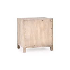 Jensen Solid Wood Nightstand with Cane Detailing - Taupe