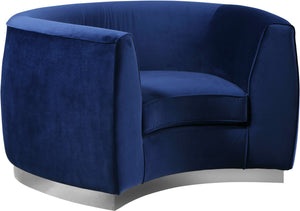 Crystal Chair In Navy Velvet and Chrome