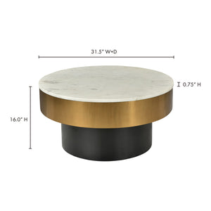 Moe's Dado Coffee Table with Gold Rim & Marble Top