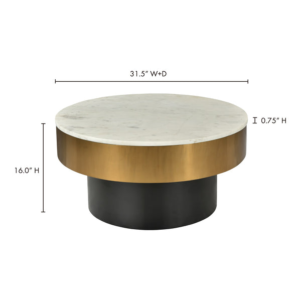 Moe's Dado Coffee Table with Gold Rim & Marble Top