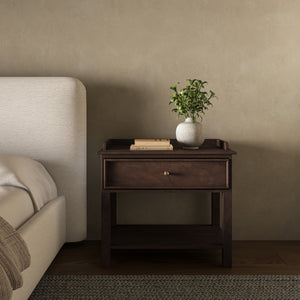 Maeve Nightstand in Dark Brown Mango Wood