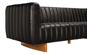 Khann Sofa, Ebony Black Leather