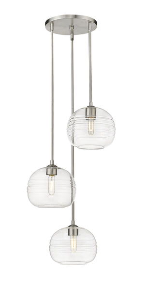 Harmony 3 Light Pendant in Brushed Nickel Finish