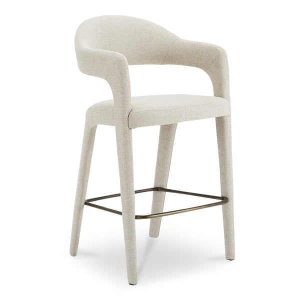 Moe's Martens Bar Stool with Armrests Beige