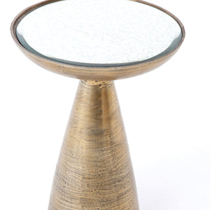 Marlow Mod Pedestal Table-Brushed Brass