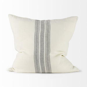 Patrice 22 x 22 Cream With Gray Stripes Decorative Pillow Cover