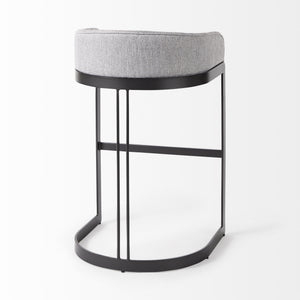 Hollyfield 20.5 x 19.7 x 32.7 Gray Fabric Seat W/ Gray Metal Base Bar Stool