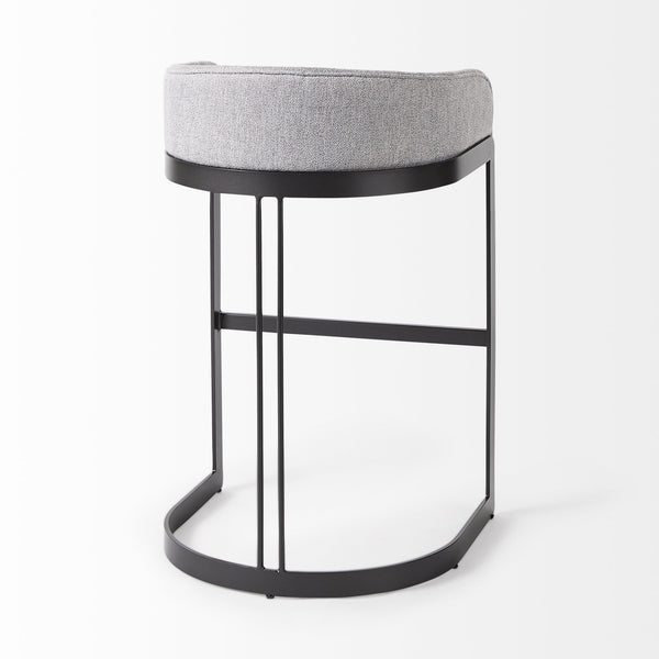 Hollyfield 20.5 x 19.7 x 32.7 Gray Fabric Seat W/ Gray Metal Base Bar Stool