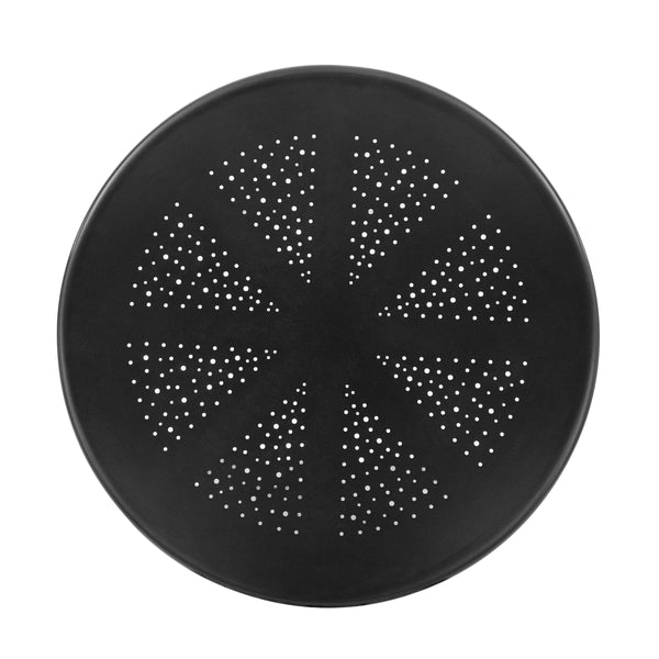 Markle KD Outdoor Metal Round Coffee Table, Metallic Gunmetal