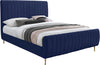 Marcos King Bed In Navy Velvet