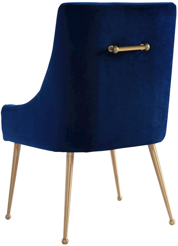 Beatrix Navy Velvet Side Chair