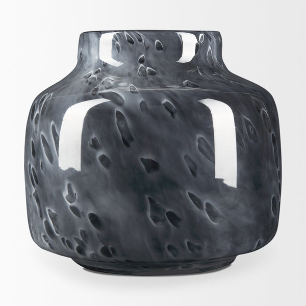 Masai Small Black Mottled Glass Vase