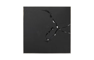 Burnt Cube Side Table, Chamcha Wood, Stainless Steel Base