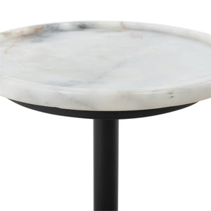 Viola Accent Table In Polished White Marble