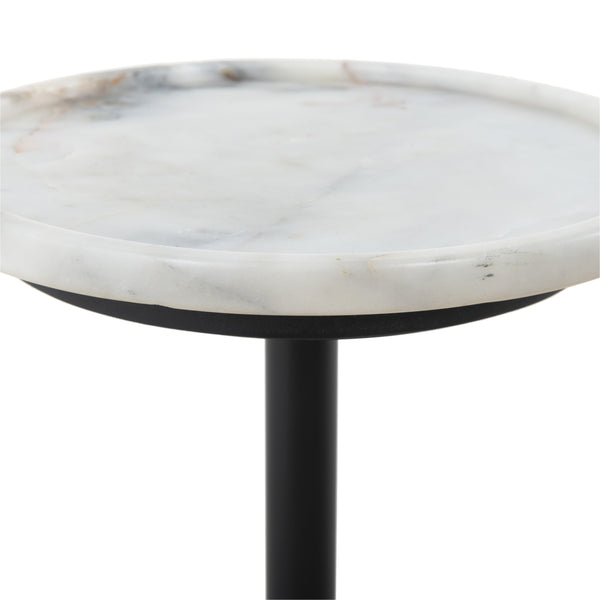 Viola Accent Table In Polished White Marble