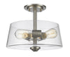 Annora  3 Light Semi Flush Mount in Brushed Nickel Finish