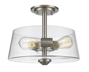 Annora  3 Light Semi Flush Mount in Brushed Nickel Finish