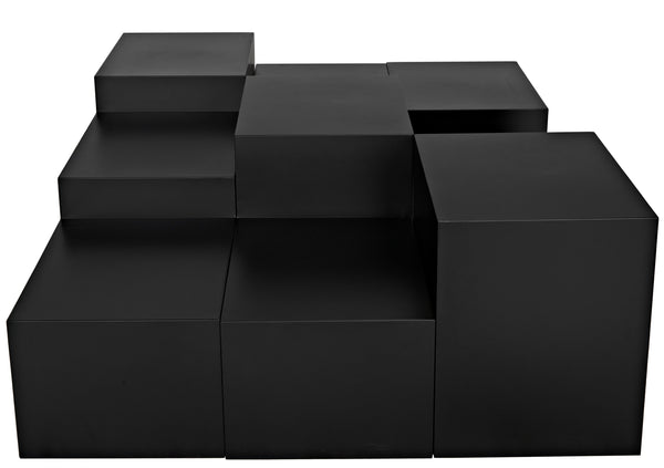 Stein Industrial Steel Coffee Table in Matte Black