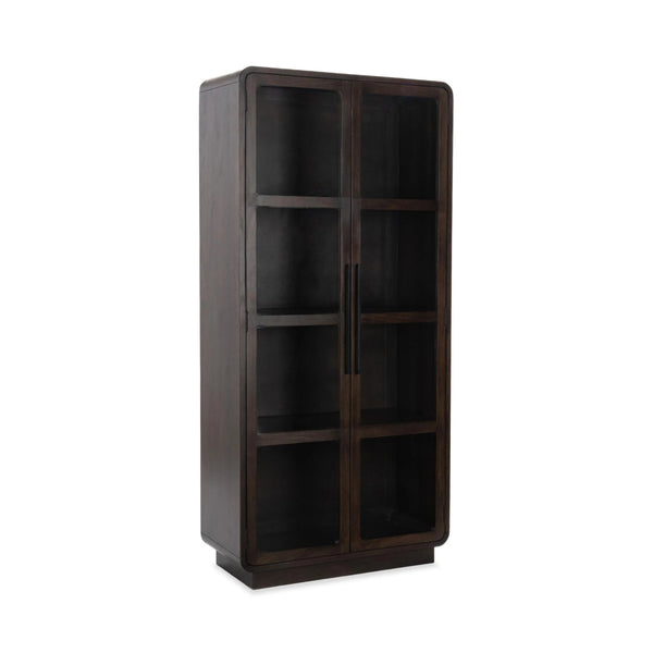 Rogers Solid Wood Tall Cabinet with Glass Doors