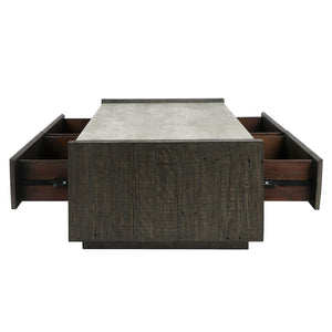 Tori Solid Wood Rectangle Coffee Table - Antique Gray