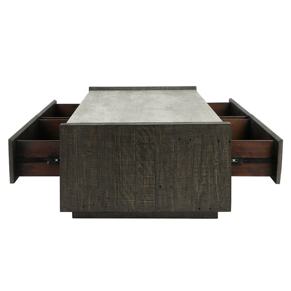 Tori Solid Wood Rectangle Coffee Table - Antique Gray