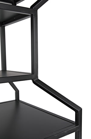 Downtown A Industrial Steel Bookcase in Matte Black