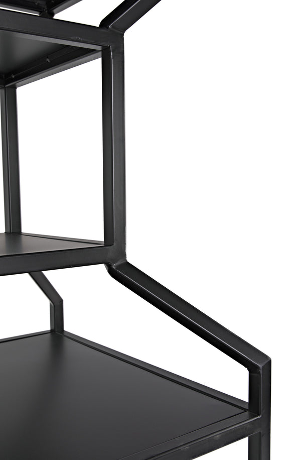 Downtown A Industrial Steel Bookcase in Matte Black