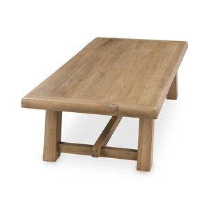 Valen Reclaimed Wood Coffee Table with Sawhorse Base