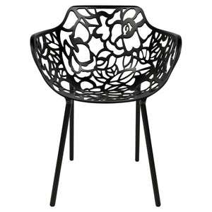 ORO ALUMINUM CHAIR (WITH ARMS) - BLACK