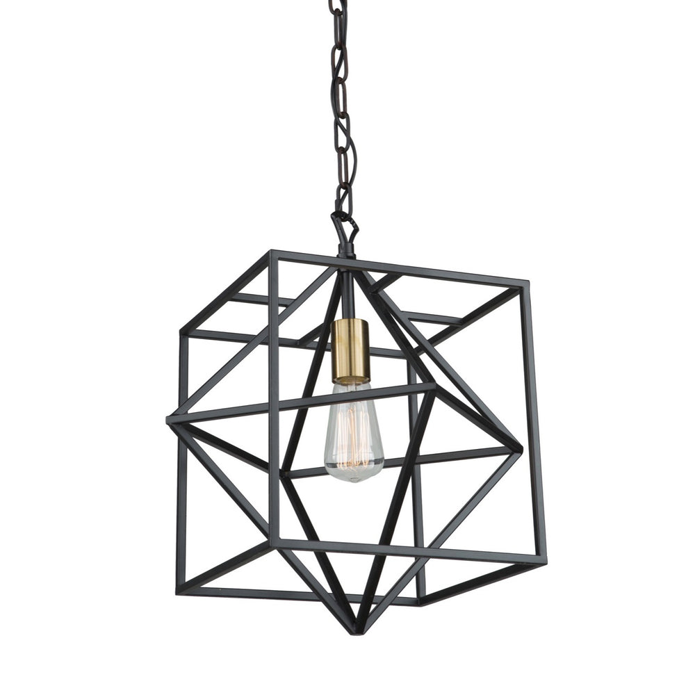 Roxton AC11201 Pendant in Matte Black & Harvest Brass