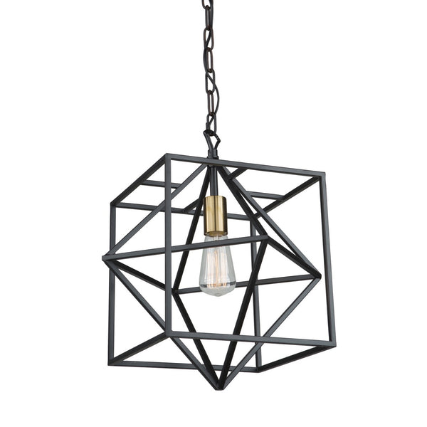 Roxton AC11201 Pendant in Matte Black & Harvest Brass