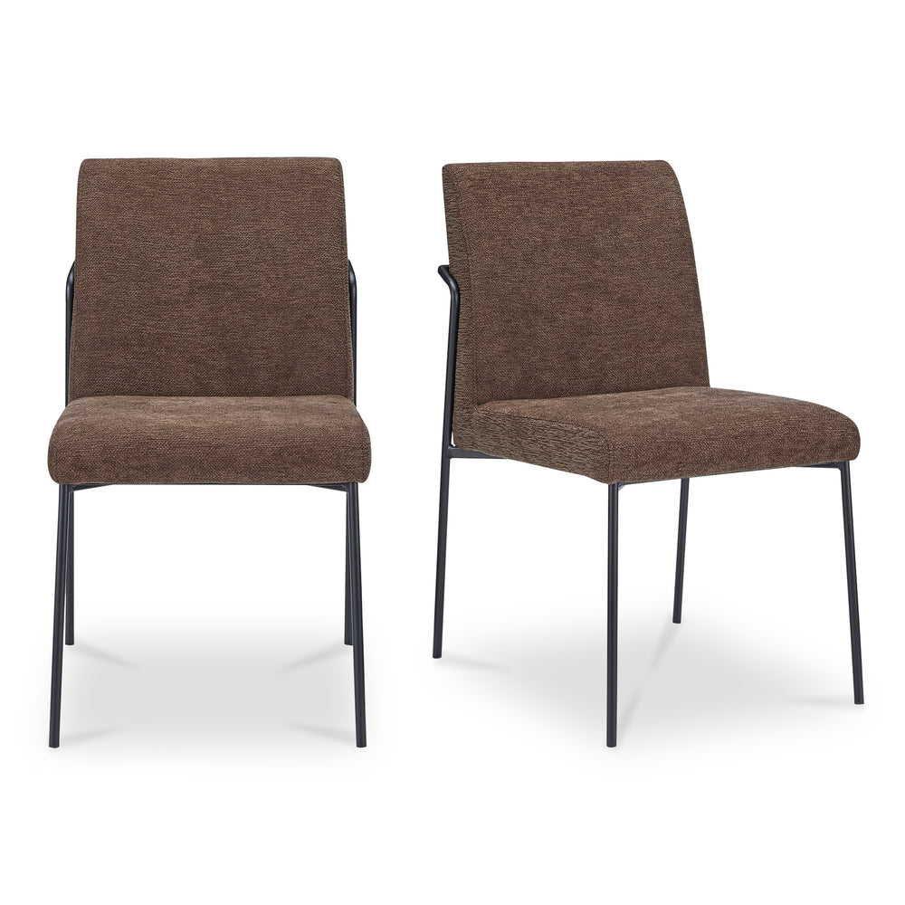 Moe's Danny Dining Chair Set of Two, Dark Brown