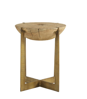 Brass Base Grain End Table