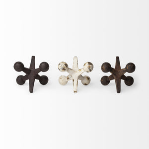 Jax Set of 3 8L x 7W Cast Iron Metal Jacks