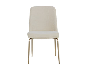ZEKE DINING CHAIR - ANTIQUE BRASS - BERGEN IVORY