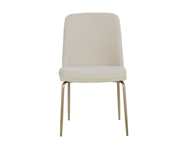 ZEKE DINING CHAIR - ANTIQUE BRASS - BERGEN IVORY