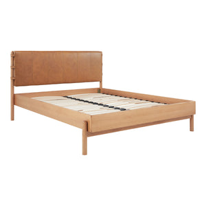 Moe's Colby Queen Bed with Leather Headboard